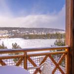 Slide View from a balcony of an apartment in the Pyrénées 2000 residence under the snow