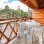 Slide View from a balcony of an apartment in the Pyrénées 2000 residence under the summer sun