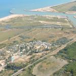 Slide Aerial view of Les Mûriers Holiday Village close to the sea