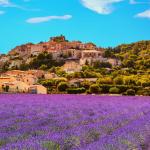 Slide Lavender fields in front of the most beautiful village in France, Les Baux de Provence