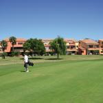 Slide Golf course in front of Résidence du Golf in Saint-Cyprien-Plage