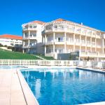 Slide View of the Eugénie residence in Biarritz with the outdoor pool in the foreground