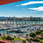 Slide View from the balcony of an apartment in the Sokoburu residence overlooking the port of Hendaye
