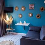 Slide Intérieur d’un studio pour 2 à 4 personnes avec canapé-lit au sein de la résidence Antinea à Argelès-sur-Mer