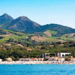Slide View of the town of Argelès-sur-Mer from the sea