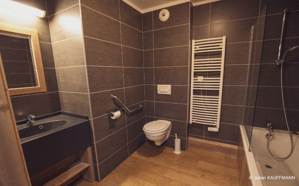 Slide Salle de bain adapté aux personnes à mobilité réduite à la Résidence Les Grandes feignes à La Bresse
