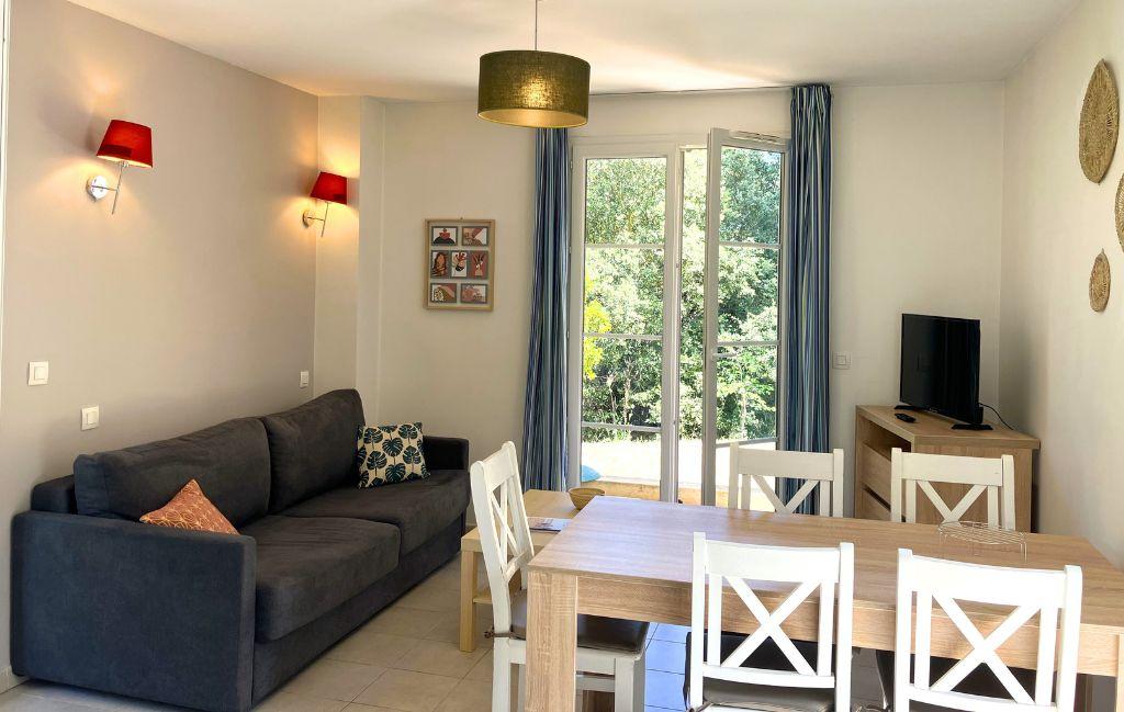 Slide Living room of the 3-room houses at Les Maisons de la Cabre d'Or by Ateya in Cabriès