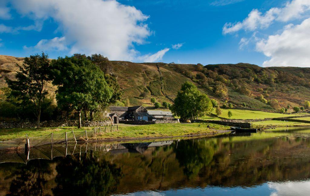 Slide Landscape of the Tarn and its green rolling hills