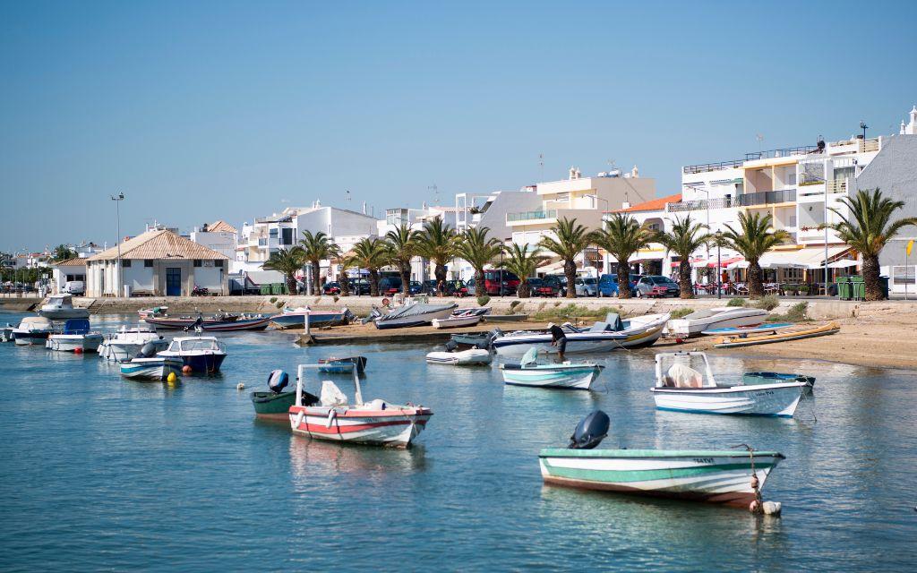 Slide Harbour of the town of Santa Luzia, Portugal