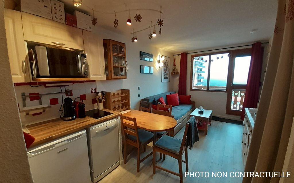 Slide Kitchenette with a coffee maker and dishwasher in selected accommodations at the Valfréjus studios
