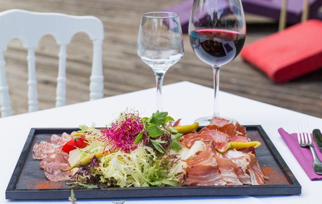 Slide Meal at the restaurant at the Les Collines Iduki residence in the Basque Country, France
