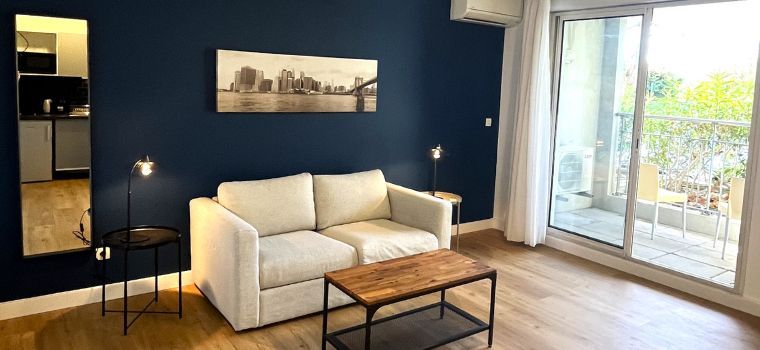 Living room 2-room apartments at Clos de la Chartreuse in Aix-en-Provence by Ateya Vacances in Aix-en-Provence