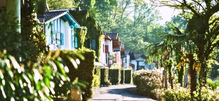 Overview of typical Basque accommodation within the Les Collines Iduki estate