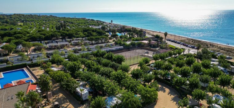 Aerial view of Camping del Mar **** in Malgrat de Mar, a campsite with direct access to the sea