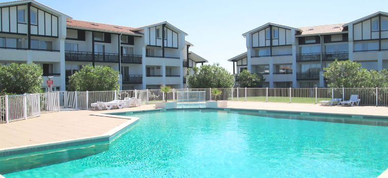 View of the Ilbarritz residence from the residence’s pool in Bidart