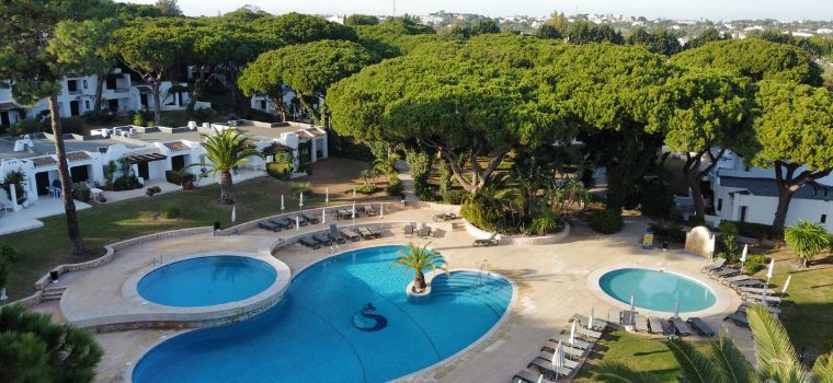 Balaia Golf Village in the Algarve and its outdoor swimming pools
