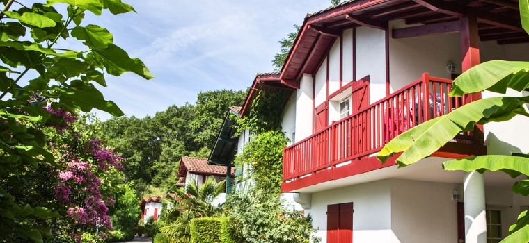 Overview of typical Basque accommodation within the Les Collines Iduki estate
