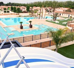 View of the swimming pool from the slide at Les Tamaris and Les Portes du Soleil residence