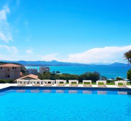 Sea view from the outdoor pool of the Eugénie residence on the Basque Coast